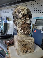 Vtg. Carved Head Bust of Jewish? Man
