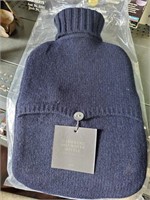 Cashmere Navy Cable Knit Hot Water Bottle-New