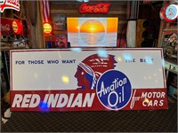 5ft x 2ft Red Indian Aviation Oil Sign