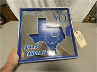 Framed Seagrams Wall Clock/Texas 17" x 17"