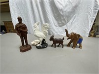 4 pcs Deco-Glass Rooster-Wooden Soldier-2