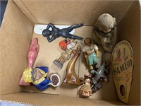 Box of Statues-Monkey-Wood Figurines-Aluminum