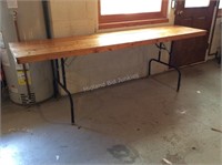 Wood Top Folding Table; 90"x22 1/4"x30 1/2"