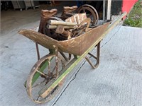 Antique Wheelbarrow w/Antique Items