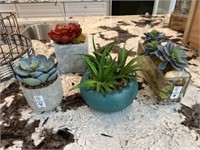 4PC FAUX SUCCULENTS