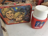 Hardy boys lunch box, thermos& Microscope metal