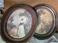2x Oval Coppercraft Roccoco-Style Prints