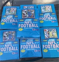 OF) 7 1990 score football series one wax boxes