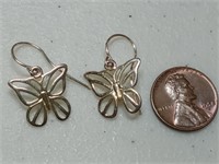 OF) 925 sterling silver butterfly earrings