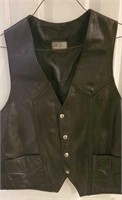 C4) Leather vest with harley davidson patch