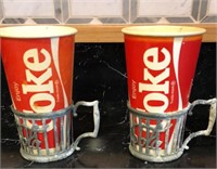 B3)   2 Metal Coke Cup Holders