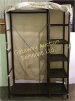 Wooden closet organizer with canvas cover