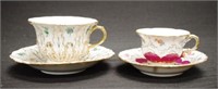 Two various Meissen painted cups & saucers