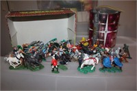 Assorted Platic Toy Soldiers, Cowboys & More