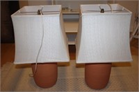 Pair of Lamps with Terracotta Base