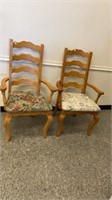 Pair Vintage Wooden DIning Armchairs