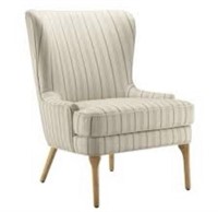 Quality Striped Wingback Chair