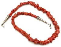 Vintage Coral Necklace, Possibly Native American.
