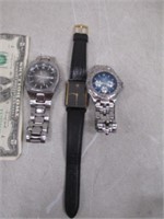 2 Fossil Blue Watches & Pulsar Watch