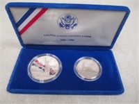1986 U.S. Liberty Proof Silver Dollar & Half