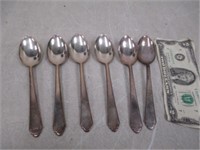 6 Treasure Sterling Silver Spoons 128.9 Grams