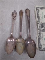 3 Vintage Sterling Silver Spoons - 1 Wisconsin