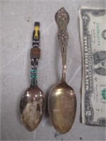 2 Vtg Collector/Souvenir Sterling Silver Spoons