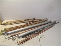 Lot of Vintage Fishing Rods w/ Cases - 2 Metal