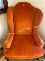 Orange Upholstered Armchair