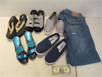 Lot of Shoes & A Pair of Jeans - 2 Skechers Pairs