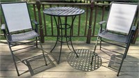 Metal Outdoor Bistro Table 30x40 & 2 Chairs