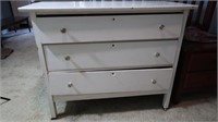 Painted Vintage 3 Drawer Dresser 39x18x53 (1