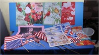 2-12x16 American Flags & 6 Smaller & More