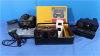 Polaroid Sonar 1-Step, Kodak Stereo Viewer in Box