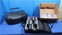 Aiwa Portable CD/Cassette Player & Cassettes