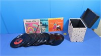 Vintage Record Case & 45s incl Rolling Stones,