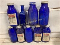 Blue Glass Medicine Bottles