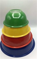 Vintage multicolor Pyrex nesting bowl set