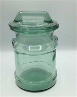Vintage green glass milk  humidor