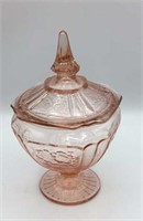 Mayfair pink depression candy dish