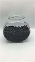 Fish bowl w/ black amethyst marbles