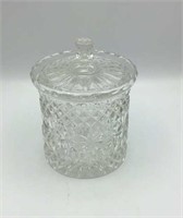 Vintage crystal cotton ball jar