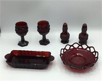 Vintage ruby red glass lot