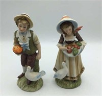 2 lefton Country man & woman Figurines