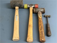 (2) Brass Hammers and (2) Rubber Hammers
