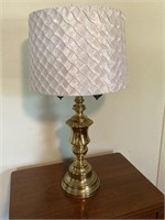 Vintage Brass Table Lamp w/ 2 Lights & Shade