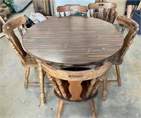 Vintage Dining Table with Six Chairs