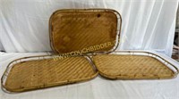 Lot Of 3 Bamboo Serving Trays