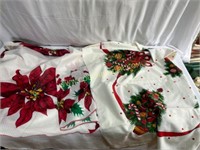 2 Beautiful Vintage Christmas Tablecloth's