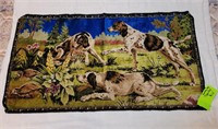 Hunting dog tapestry. 38x20½.